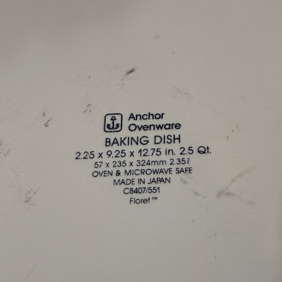 Vintage Anchor Hocking Ovenware 2.5 QT Rectangular Floret Baking Dish 1970s - Picture 5 of 5